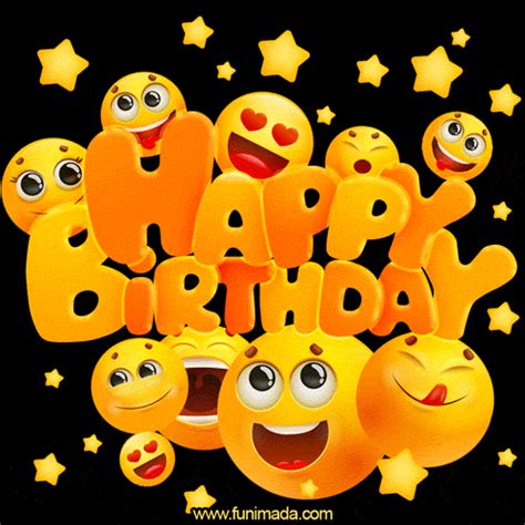 funny happy birthday emoji gif